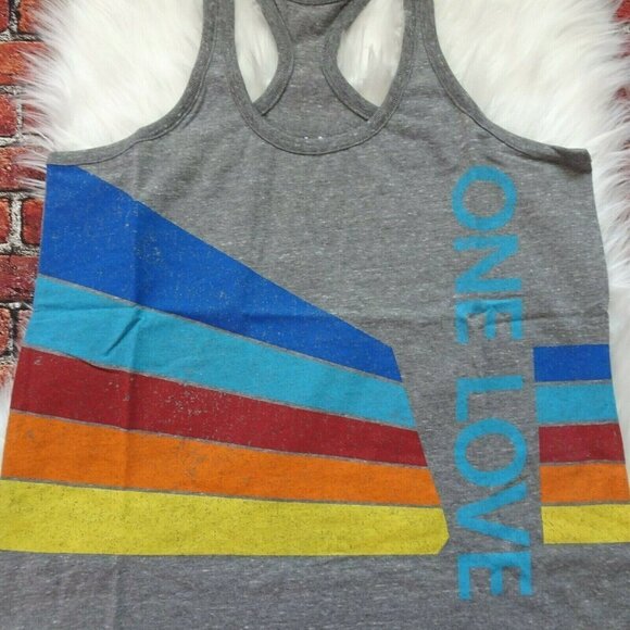 Chaser One Love Tank Top Pride Rainbow Gray 🌈 Active Athleisure NWT L - Picture 6 of 11